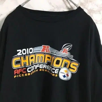 NFL 피츠버그 스틸러스 프론트 프린트 반팔 T셔츠 블랙