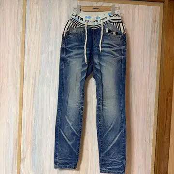 캐릭터 자수 데님 팬츠