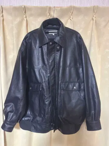 MONO-MART 블랙 가죽 블루종