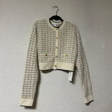 [ 미사용 새상품 ] LILY BROWN 트위드 니트 가디건