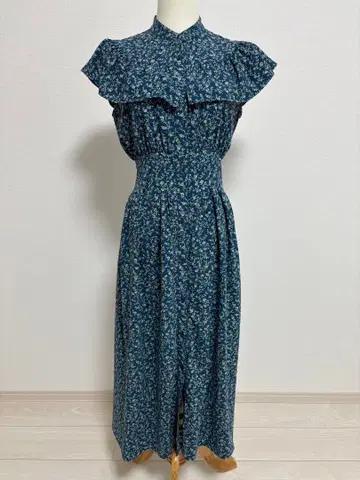 MOUSSY 블루 꽃무늬 프릴 원피스