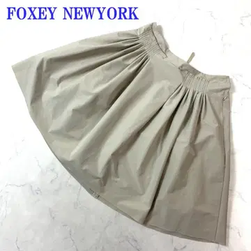 폭시 뉴욕 플레어 스커트 베이지 폴리에스테르 40 C4711