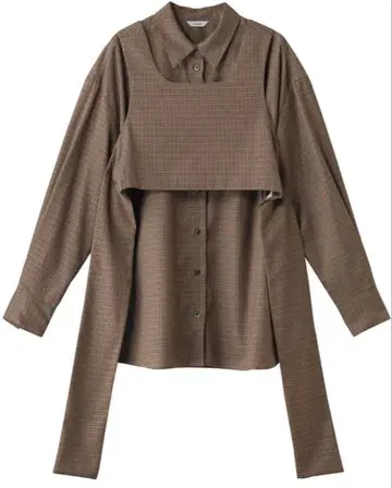 클라네 clane BUSITER SET 체크 셔츠 베이지