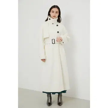 [ 한번만 착용 ] rienda 트렌치 디자인 랩 울 코트