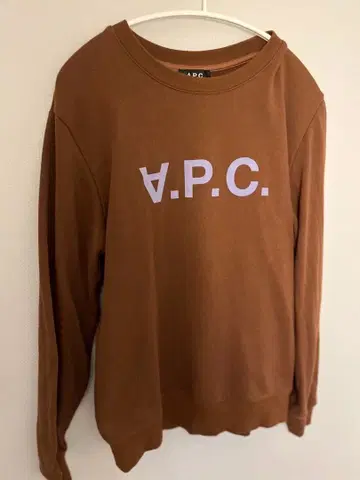 A.P.C. 로고 맨투맨 브라운 S