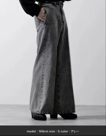 [ CLEL ] 빈티지 디자인 플레어 데님 팬츠 S size 그레이