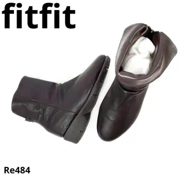 핏핏 새상품급 숏부츠 백지퍼 천연 가죽 레더 23.5cm