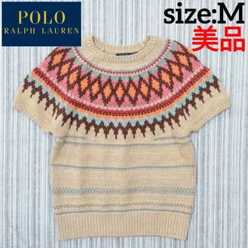 새상품급 랄프 로렌*자카드 반팔 스웨터*현행 택*M
