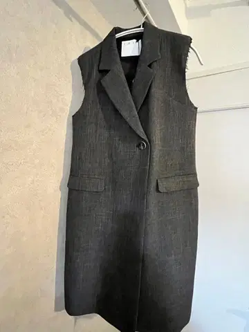 림아크 롱 베스트 다크 그레이 미사용