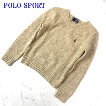 폴로 스포츠 긴팔 니트 자수 베이지 울100% M C4719