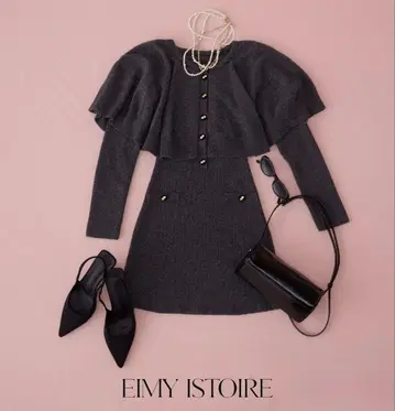 eimy istoire 케이프 디자인 니트 원피스
