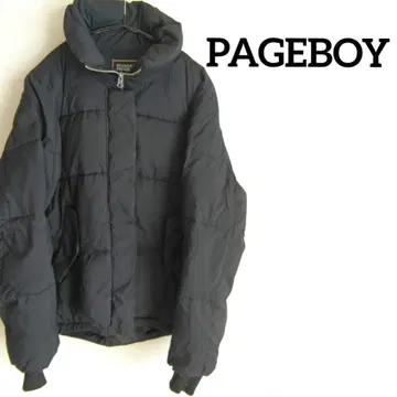 페이지 보이 다운 자켓 아우터 블랙 블랙