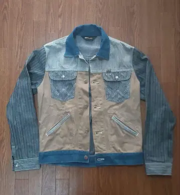 Wrangler 랭글러 데님 재구축 패치워크 히코리 패턴