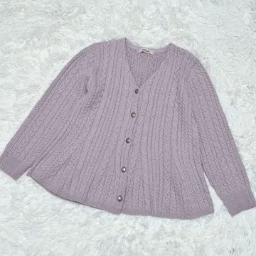 COCO DEAL 케이블 니트 가디건 핑크