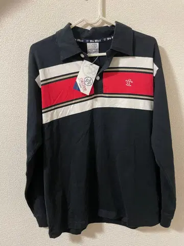 택 포함 다피 Da Hui 스트라이프 긴팔 피케 셔츠