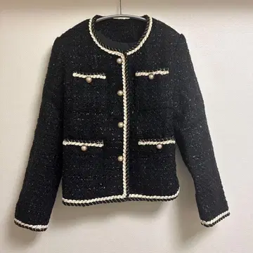 트위드 노카라 자켓 SAISON DE PAPILLON 미사용 새상품
