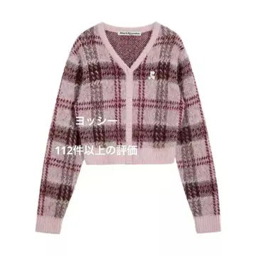 Rest&Recreation 체크 무늬 알파카 니트 가디건