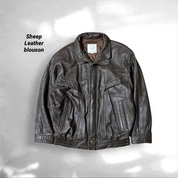 vintage sheep Leather blouson brown
