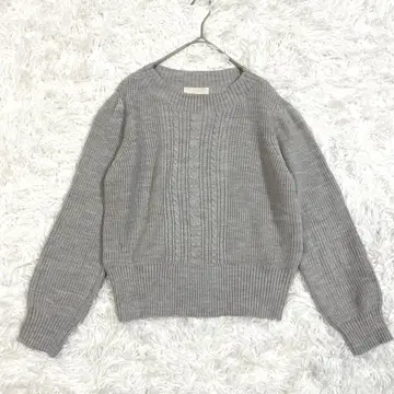 애니시스 any SiS 니트 스웨터 크루넥 M 그레이
