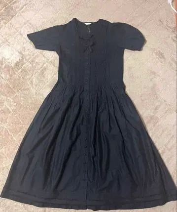 핑크하우스 PINK HOUSE 블랙 반팔 셔츠 원피스 롱 기장