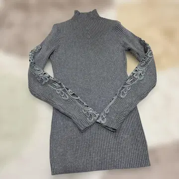 그레이 리브 긴팔 니트 M