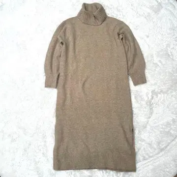 UNIQLO 수플레얀 터틀넥 니트 원피스 베이지 M 사이즈