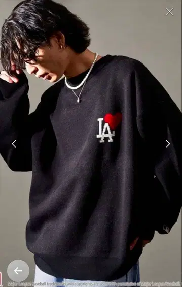 MLB LA 하트 로고 스웨터 L 사이즈