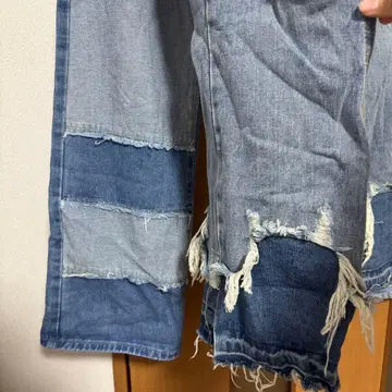 패치워크 디자인 데님 팬츠 2세트