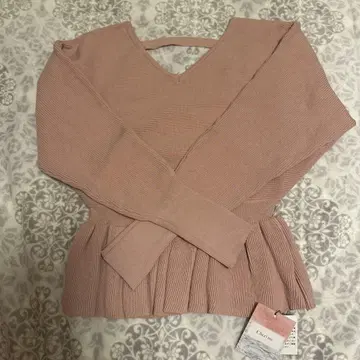 핑크 V넥 니트 스웨터 F 사이즈