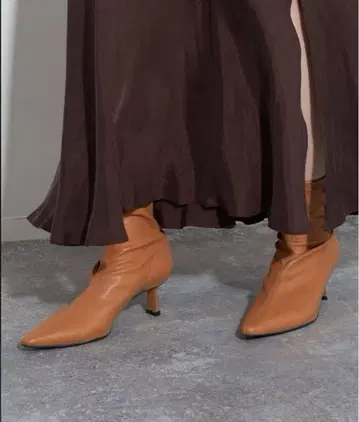 Plage CONTIGO 스트레치 숏 포인트 부츠 카멜 39