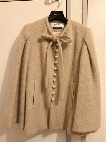 [ 수납 가방 포함 ] MUVEIL 베이지 울 자켓