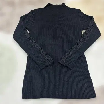 블랙 리브 니트 M 사이즈 레이스 포함