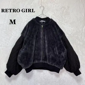 레트로걸 블루종 집업 M 블랙  오버 사이즈