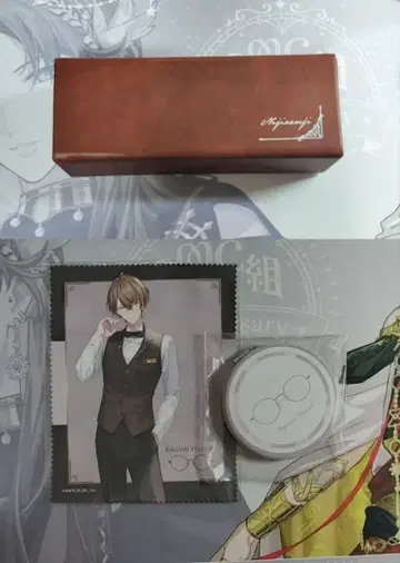 니지산지 카가미 하야토 집사 안경 콜라보 모델 안경닦이 컴팩트 거울