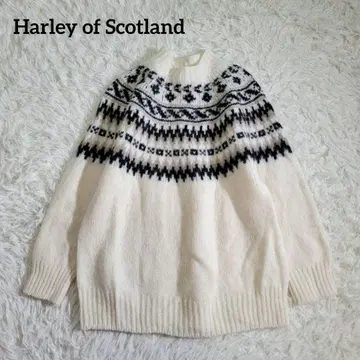 새상품급 할리 오브 스코틀랜드 빅 사이즈 니트 페어아일 패턴 울