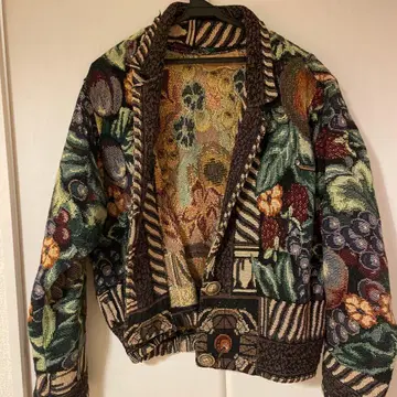 후르츠 패턴 고블랑 직조 자켓