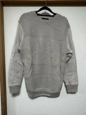 SHIPS 그레이 텍스처 편직 스웨터