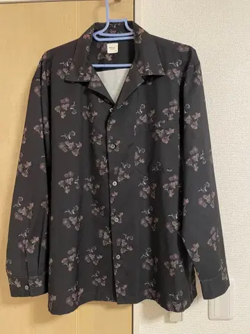 꽃무늬 셔츠 (꽃무늬, 블랙) 남성용 M 사이즈