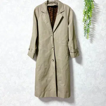 [ AGUA ] 트렌치코트 레오파드 무늬 라이너 포함 베이지 9호 M 롱