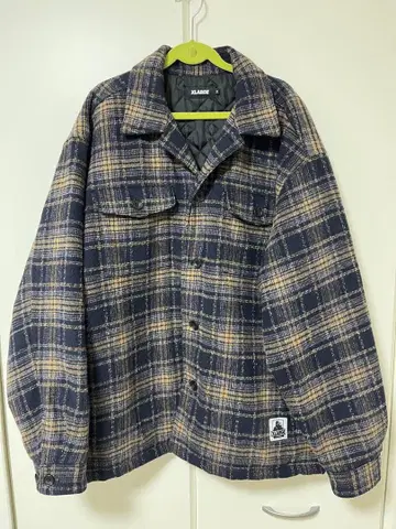 XLARGE 네이비 체크 무늬 자켓