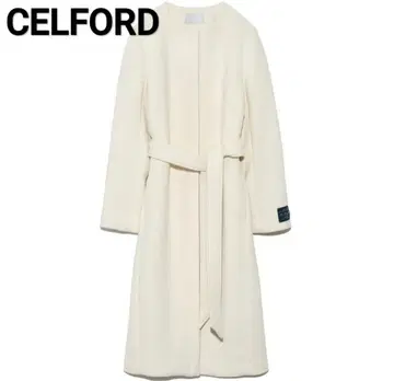 CELFORD 벨트 노카라 코트
