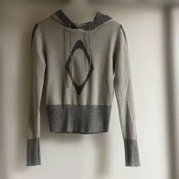 [ MISCHIEF ] RHOMBUS KNIT HOODIE : BLACK