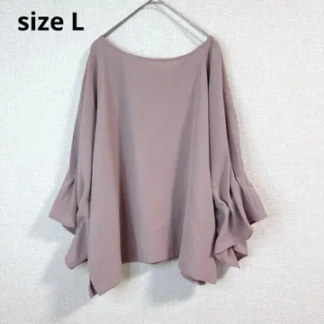 [ 아베일 ] 7부 소매 블라우스 깔끔한 오피스 캐주얼 핑크 베이지 L