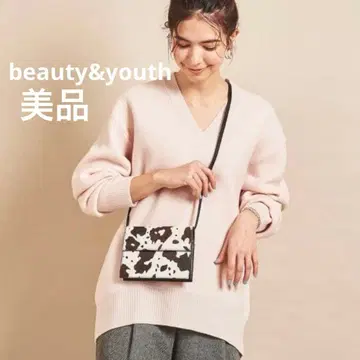 [ 새상품급 ] 뷰티 앤 유스 v넥 빅 니트 풀오버 핑크 베이지