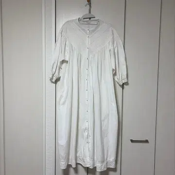 SamansaMos2 화이트 코튼 롱 원피스