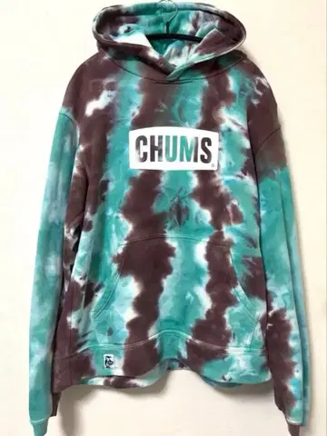 CHUMS 타이 다이 후드 부착 후드티 맨투맨