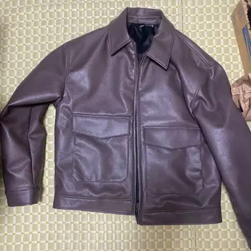 ZARA 브라운 가죽 자켓 XL