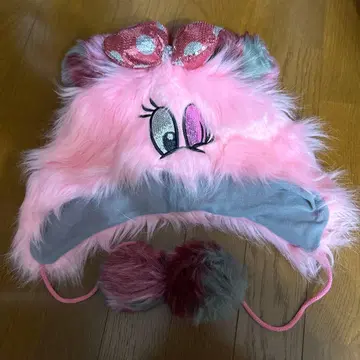디즈니 미니 핑크 퍼 팬캡