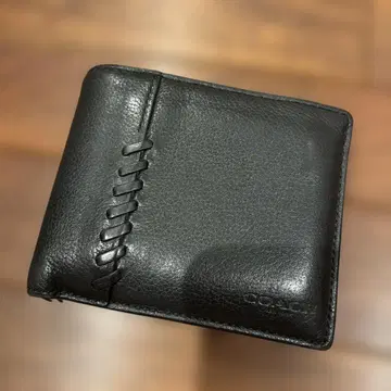 블랙 가죽 접이식 지갑 뜨개질 디자인