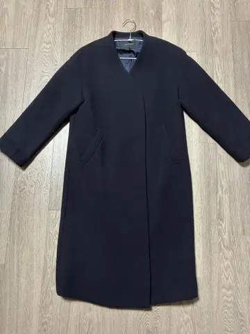 UNTITLED 네이비 롱 코트 체스터 코트